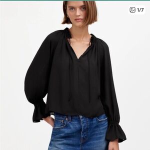 Madewell Black Blouse Top Size Medium